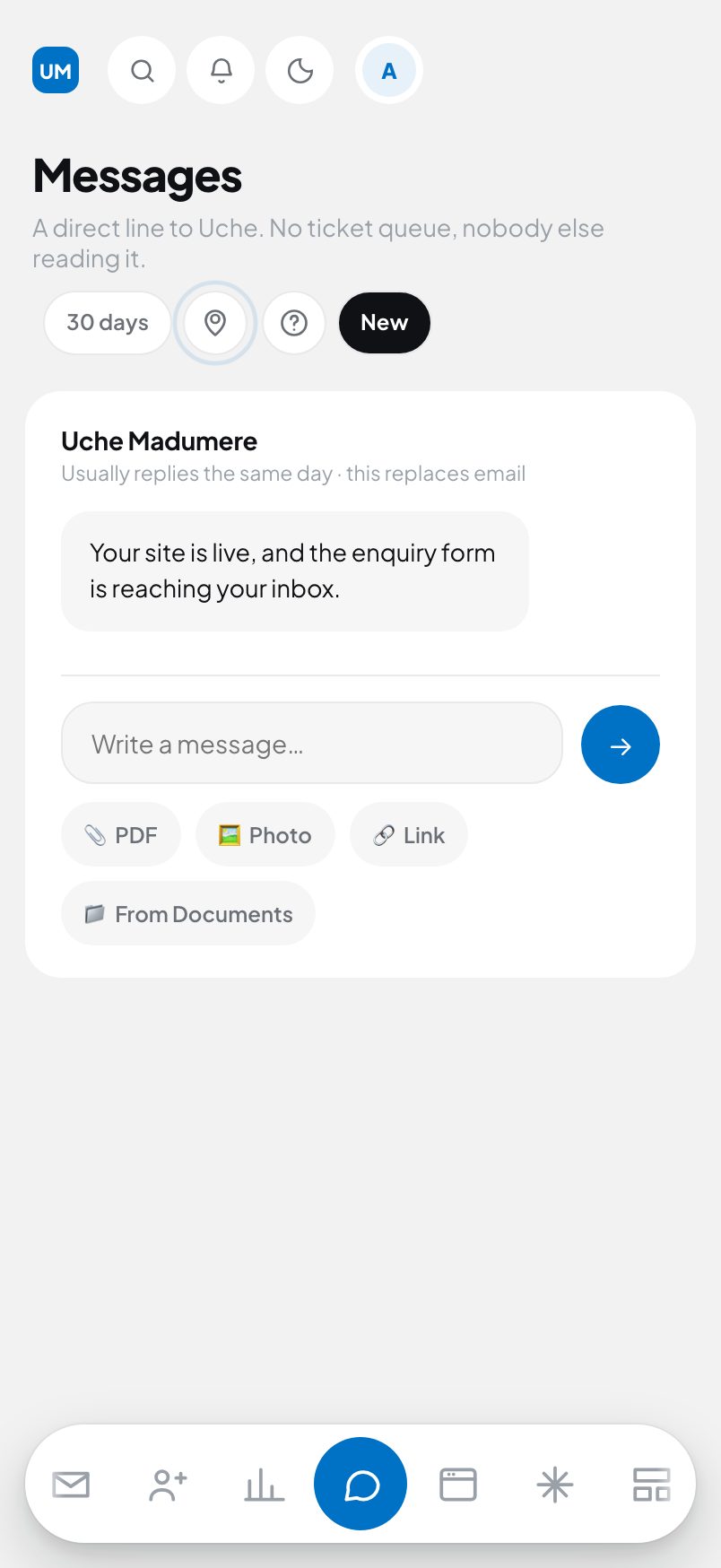 Messages on a phone