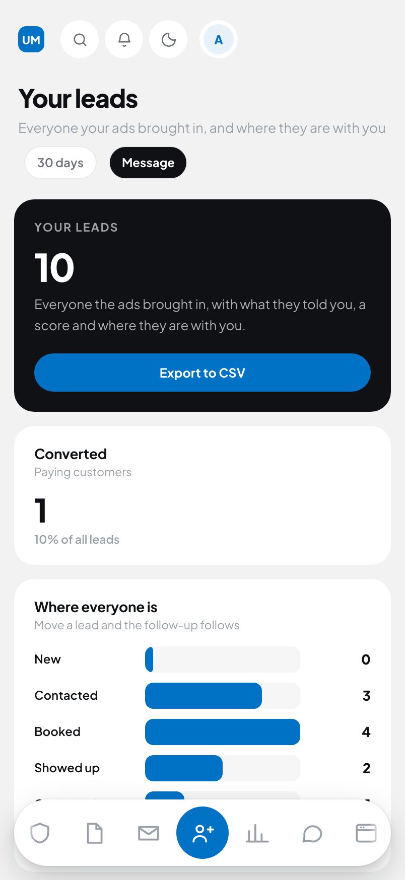 Your leads on a phone