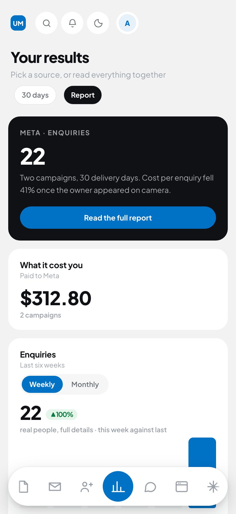Results on a phone